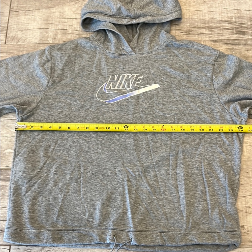 Nike Cropped  Drawstring Hoodie‎ Women’s Size Large Gray - Picture 3 of 8